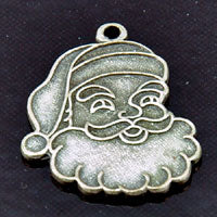 23x17mm Classic Silver Santa Face Charm, pk/6