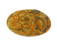 3.5" Oval Leather Emobessed Buckle Insert, PKG/2