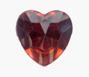 20x20mm Ruby Faceted Flatback Heart, pk/12