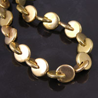 15mm Vintage Interlock Coin Beads, Gold, 30 beads