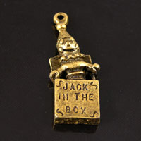 32x12mm Jack in the Box Charm, Vintage Brass, pk/6