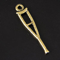 26.5mm Crutch Charm, Bright Gold, pk/6