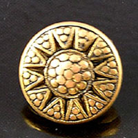 18mm Round Vintage Button, Antiqued Gold, ea