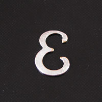 11x9mm Letter <B>E</B> Classic Silver Metal Stamping, pk/6