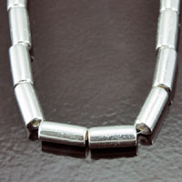 14x6mm Classic Silver Smooth Tube Beads, strand