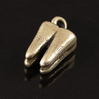 15x8mm Tooth Charm, Vintage Brass, pk/6