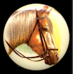 38mm Horse Limoges Cameo Cabochon, round acrylic, pack of 2