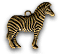 19x18mm Zebra Charm, Vintage Brass, pk/6