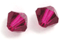 Swarovski Crystal 4mm Bicone Beads, Ruby, Sold by Dozen