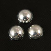 6mm Silver Round Acrylic Cabochon  pkg/6