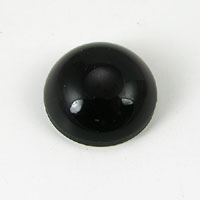 15mm Jet Flat Back Rounded Cabochon pk./12