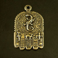 26x37mm(1x1.5in) Hand of Fatima Hamsa Pendant, Antiqued Gold, pk/6