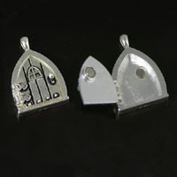 32x22mm Fairy Door Hobbit Hole Locket Pendant, Antique Silver, each