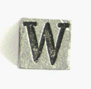 8mm Cast Metal Alphabet Bead, W, pack of 12