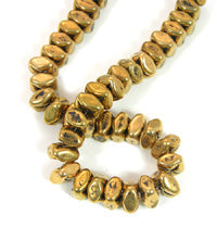 12x7mm Square Pillow Beads, Vintage Brass, 12in str