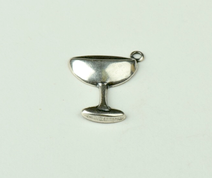 Champagne Glass Charm, Classic Silver pkg/6