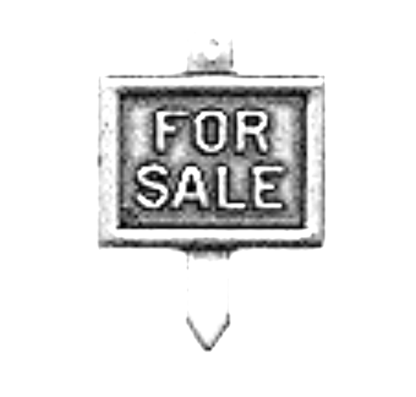 34mm Realtor "For Sale Sign" Charm, classic silver, pack of 3