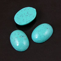 14mm x 10mm Oval Acrylic Cabochon, Turquoise, pack of 36