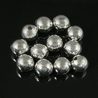 10mm Round Silver Spacer Beads, pkg/12