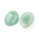 18mm Natural Aventurine Gemstone Cabochons, SemiPrecious Green Oval Cab, Flat Back, 18x13mm, pack of 6