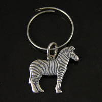 19x18mm Zebra Charm, Antiqued Silver, pk/6