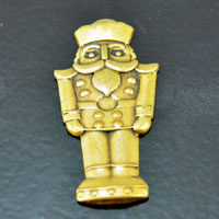 47x21mm Ant. Gold Christmas Nutcracker Charm, pack of 6