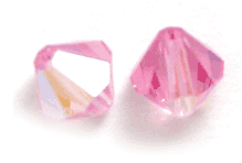 Swarovski Crystal 6mm Bicone Beads, Light Rose AB, Sold by Dozen