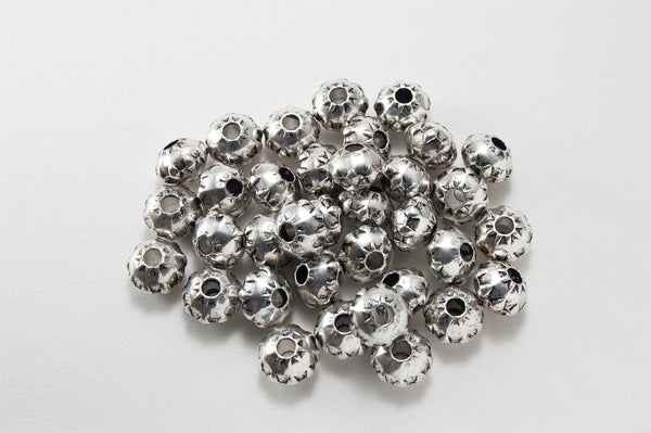 11mm Ant Silver Spacer Bead, pkg/35