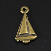 16x9mm Sailboat Charm, Vintage Brass, pk/6