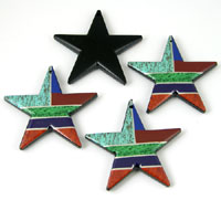 50mm Lucite Star Inlay Pendant/Drop, pk/2