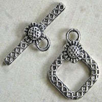 13mm Flower Lattice Toggle Clasp, Pack of 7