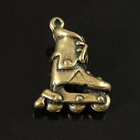 20x16mm Inline Skate Charm, Vintage Brass, pk/6