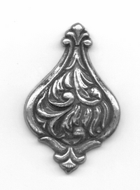 49mm Baroque Finial Finding, Antique Silver, pack of 2