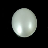 18x13mm White Pearl Acrylic Cabochon Flat Back, pk/6