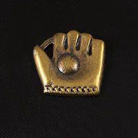 14mm Vintage Gold Baseball Glove and Ball Charm, pack of 6