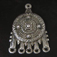 44x60mm Mayan Symbol Drop, Antiqued Silver, ea