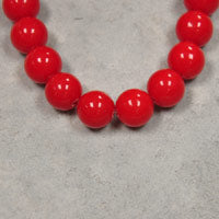 10mm Italian Red Coral Lucite Round Beads, 12 inch strand