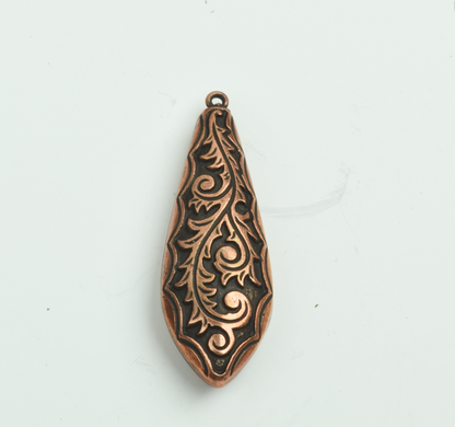 41mm Spartan Greek Tear Shaped Drop Pendant, Antique Copper, pack of 6