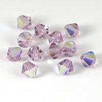 Swarovski Crystal 6mm Bicone Beads, Light Amethyst AB, pk/12