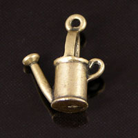 18x8mm Garden Watering Can Charm, Vintage Brass, pk/6