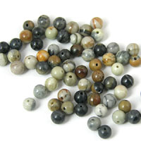 4mm Round Picture Jasper Beads, 16in strand