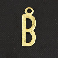 15x6mm B Letter Charm, Vintage Brass Metal Stamping, pk/6
