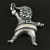 38x28mm Santa Christmas Charm, Classic Silver  pk/6