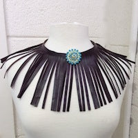 Fine cut leather fringe , 6" length, sold by foot
