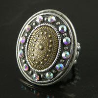 1.2" Shield of Protection Swarovski Crystal Comfort Ring