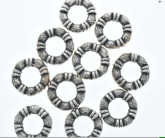 29mm w/16mm center Classic Silver Hoop-Bead, 12in str